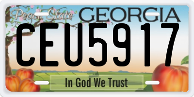 GA license plate CEU5917