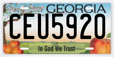GA license plate CEU5920
