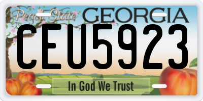 GA license plate CEU5923
