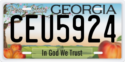 GA license plate CEU5924