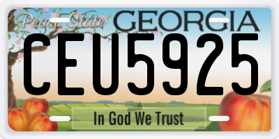 GA license plate CEU5925