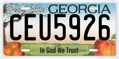 GA license plate CEU5926