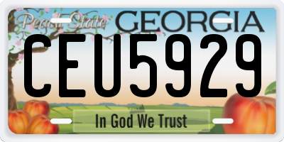 GA license plate CEU5929