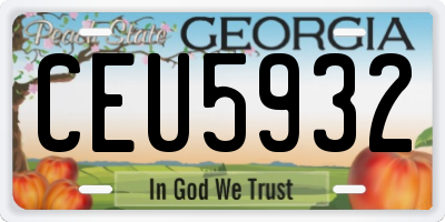 GA license plate CEU5932