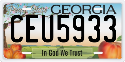 GA license plate CEU5933