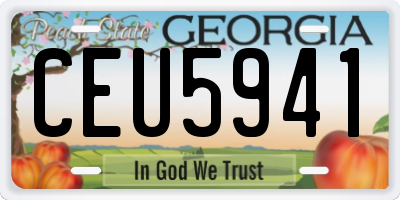 GA license plate CEU5941