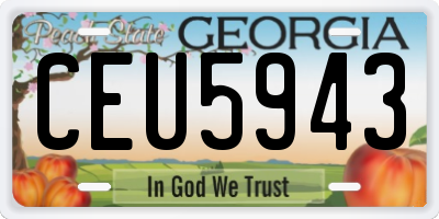 GA license plate CEU5943