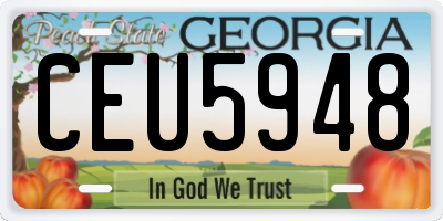 GA license plate CEU5948