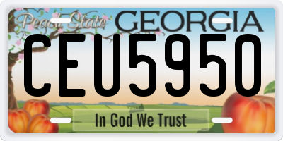 GA license plate CEU5950