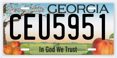 GA license plate CEU5951