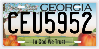 GA license plate CEU5952