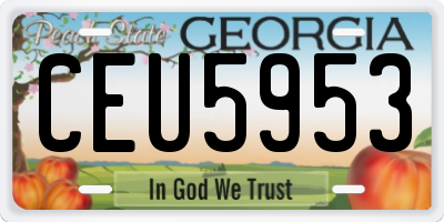 GA license plate CEU5953