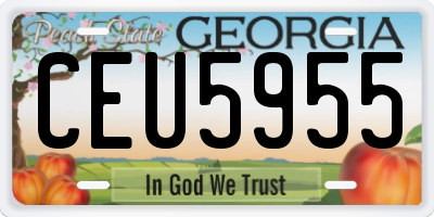 GA license plate CEU5955