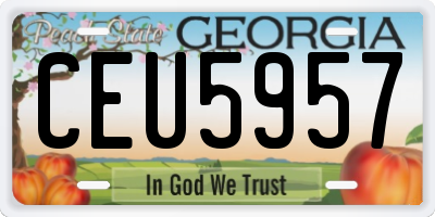 GA license plate CEU5957