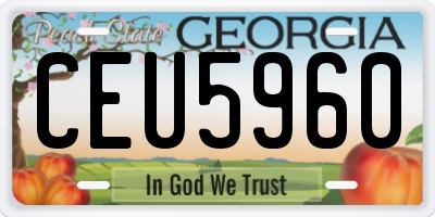 GA license plate CEU5960