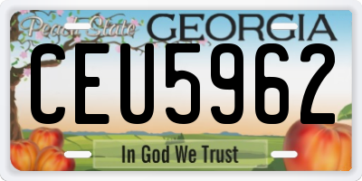 GA license plate CEU5962