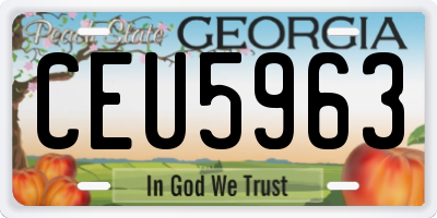 GA license plate CEU5963