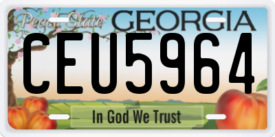 GA license plate CEU5964