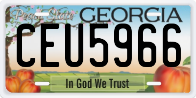 GA license plate CEU5966