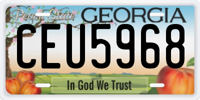 GA license plate CEU5968