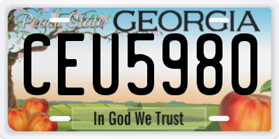 GA license plate CEU5980