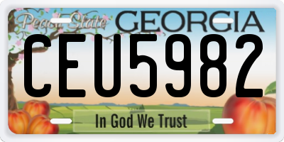 GA license plate CEU5982