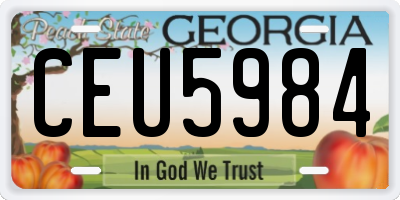 GA license plate CEU5984