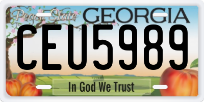 GA license plate CEU5989