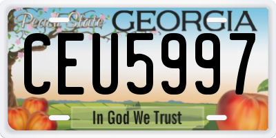 GA license plate CEU5997