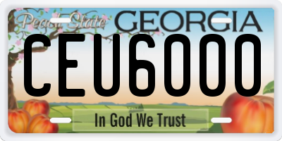 GA license plate CEU6000