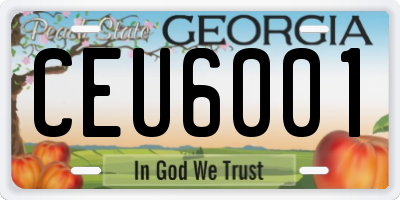 GA license plate CEU6001