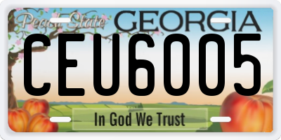 GA license plate CEU6005