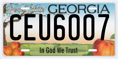 GA license plate CEU6007