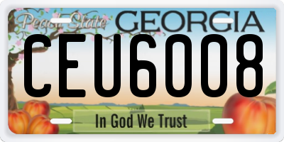 GA license plate CEU6008