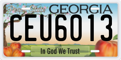 GA license plate CEU6013