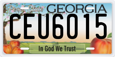 GA license plate CEU6015