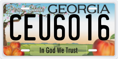 GA license plate CEU6016