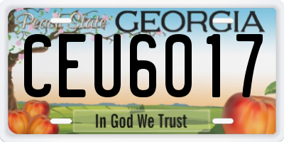 GA license plate CEU6017