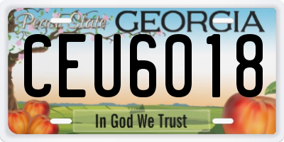 GA license plate CEU6018