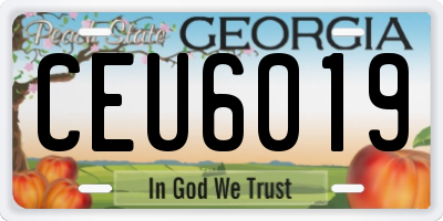 GA license plate CEU6019