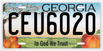 GA license plate CEU6020