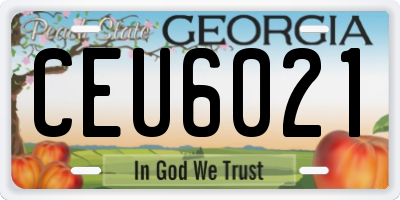 GA license plate CEU6021