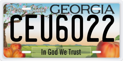 GA license plate CEU6022