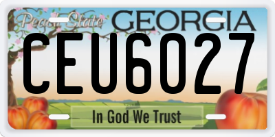 GA license plate CEU6027