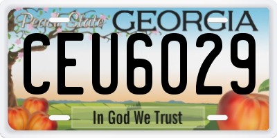 GA license plate CEU6029