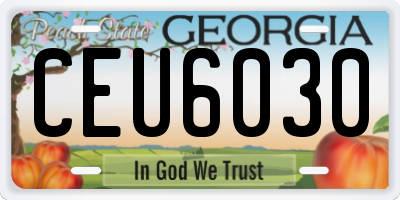 GA license plate CEU6030