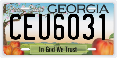 GA license plate CEU6031