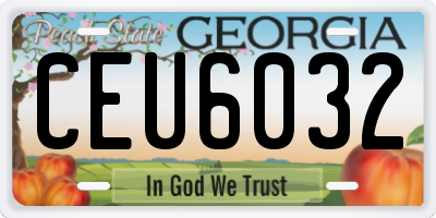 GA license plate CEU6032