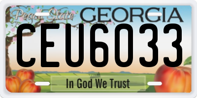GA license plate CEU6033