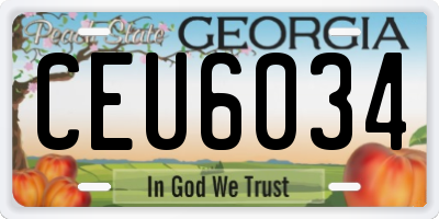 GA license plate CEU6034
